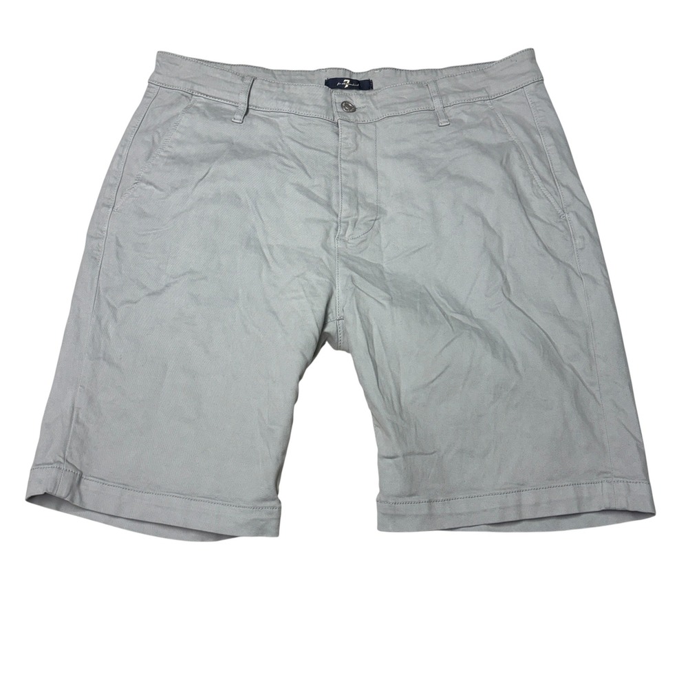 7 For All Mankind Mens Light‎ Grey Chino Shorts Size 33X9 1821T1 PFD-3